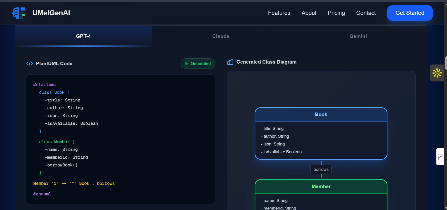 UMeLGenAI – Automated UML